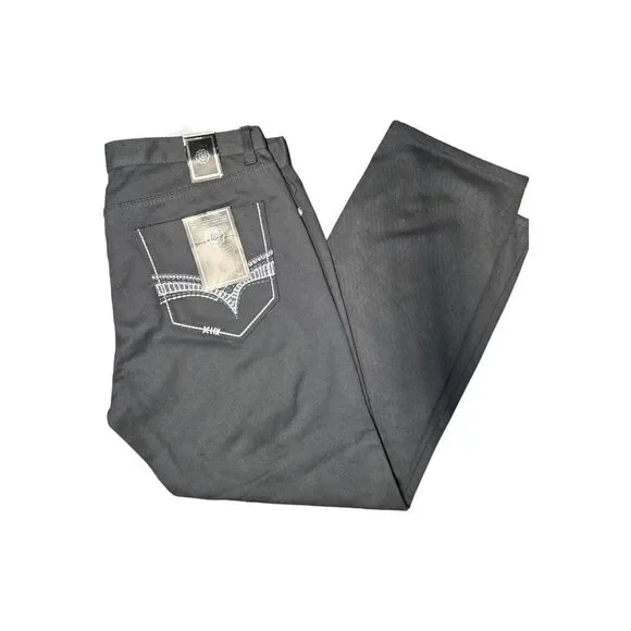 Young Rich & Famous NEW TAGS Black Straight Leg Jeans Men's Size 42 x 31 - Picture 2 of 3